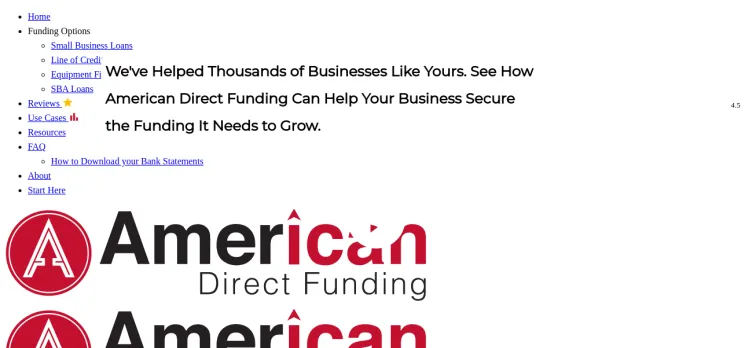 Screenshot American Direct Funding