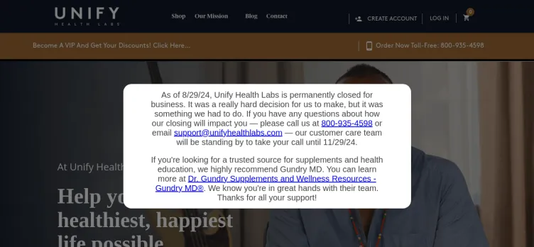 Screenshot Unify Health Labs