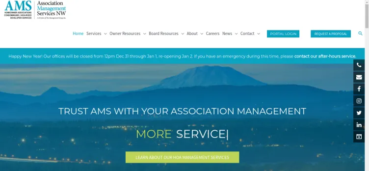 Screenshot AMS | Association Management Services NW