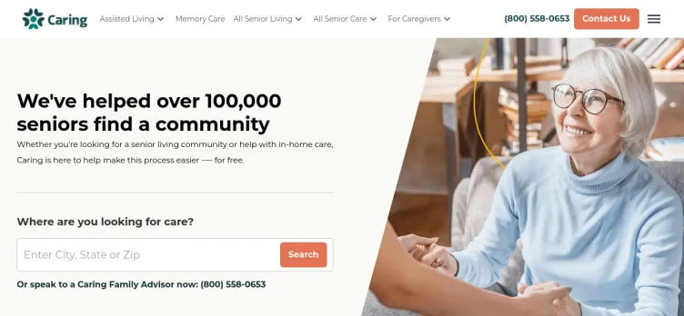 Screenshot Caring.com