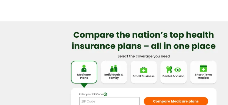 Screenshot eHealthInsurance Services