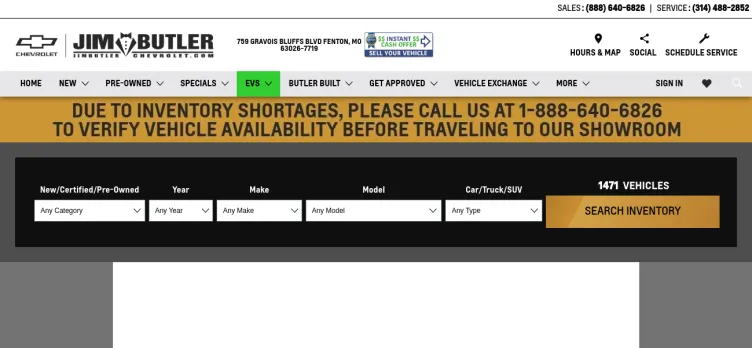 Screenshot Jim Butler Chevrolet
