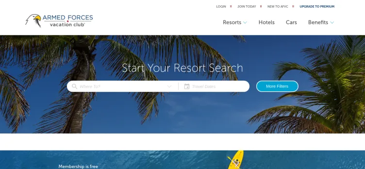 Screenshot Armed Forces Vacation Club