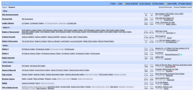 Screenshot d2jsp Forums