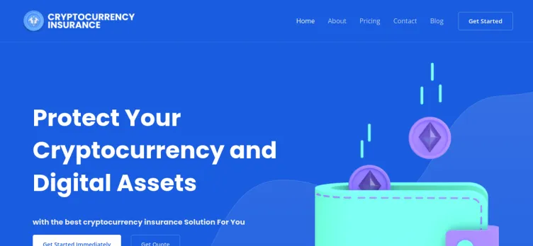 Screenshot Cryptocurrency Insurance