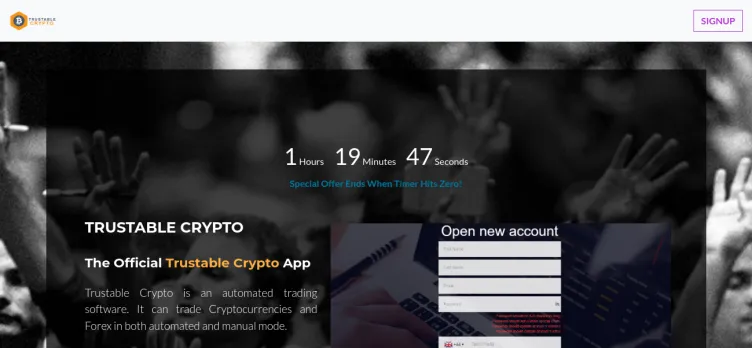 Screenshot Trustable-crypto