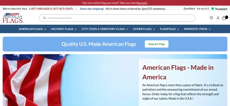 Screenshot Americanflags.com