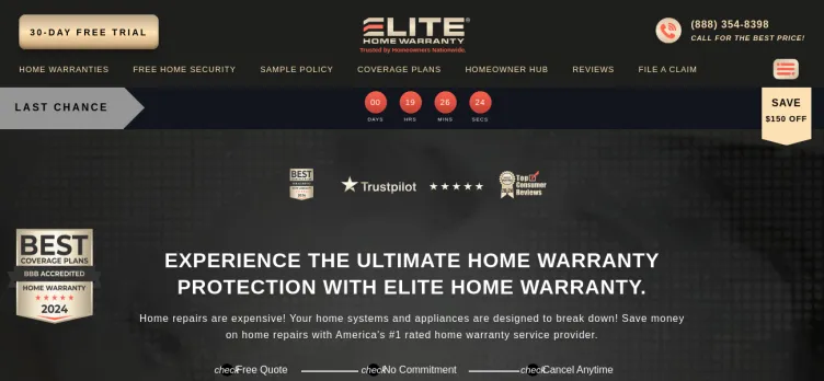 Screenshot Elite Home Warranty