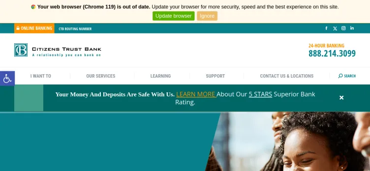 Screenshot Citizens Trust Bank