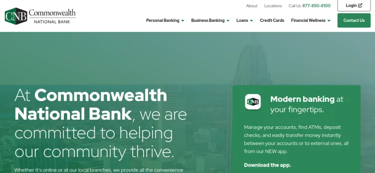 Screenshot Commonwealth National Bank