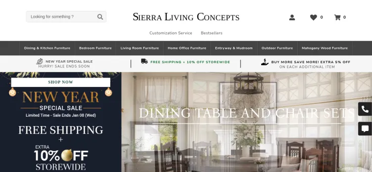 Screenshot Sierra Living Concepts