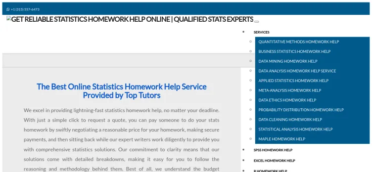 Screenshot StatisticsHomeworkHelper