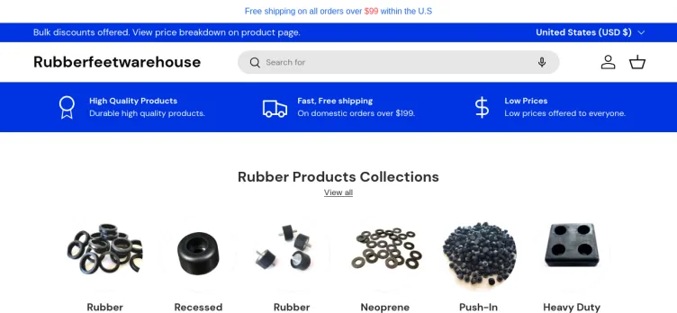 Screenshot Rubberfeetwarehouse