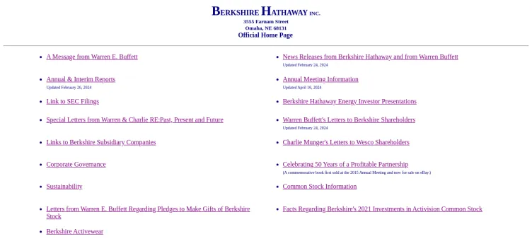 Screenshot Berkshire Hathaway