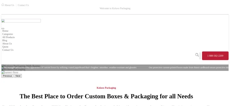 Screenshot Kolaxo Packaging USA