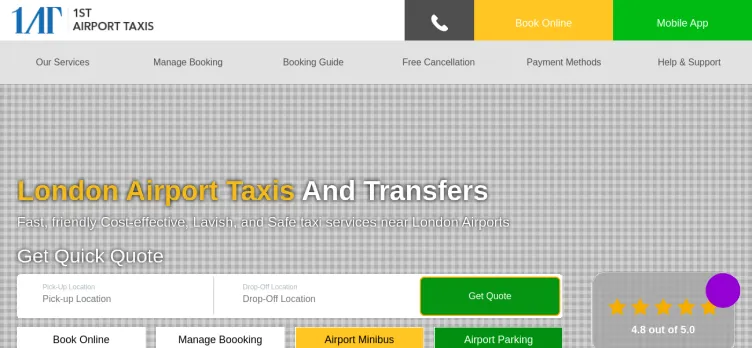 Screenshot 1st Airport Taxis