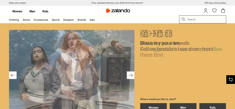 Screenshot Zalando UK