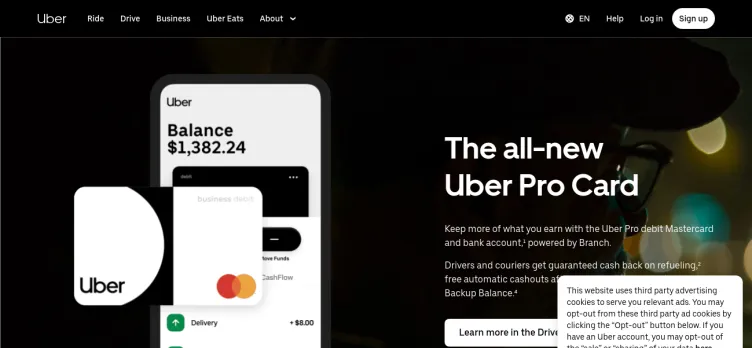 Screenshot Uber Pro Card