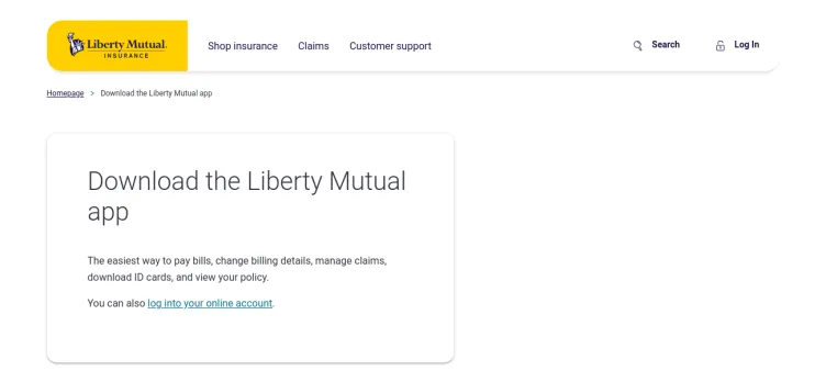 Screenshot Liberty Mutual Mobile