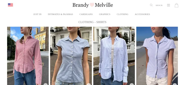 Screenshot Brandy Melville