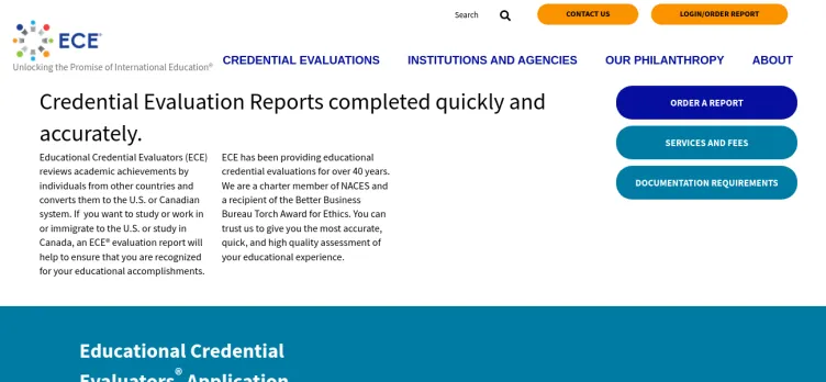 Screenshot Educational Credential Evaluators