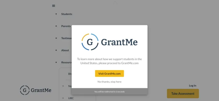 Screenshot GrantMe Education