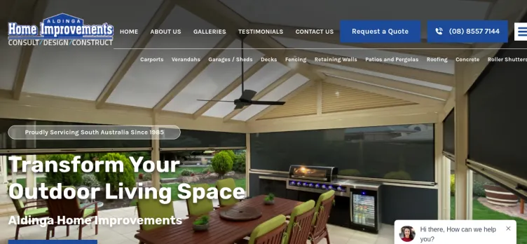 Screenshot Aldingahomeimprovements.com.au