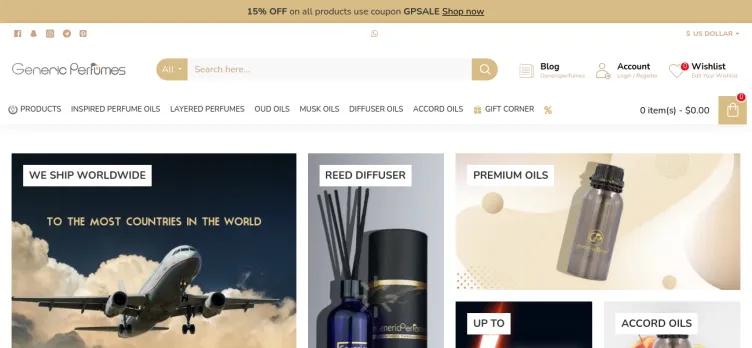 Screenshot GenericPerfumes