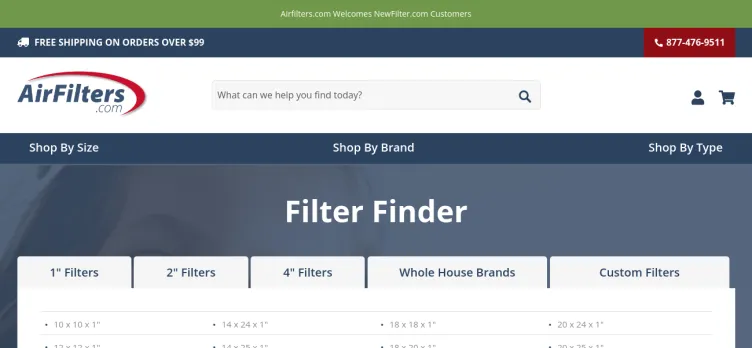 Screenshot AirFilters.com