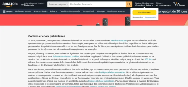 Screenshot Amazon France