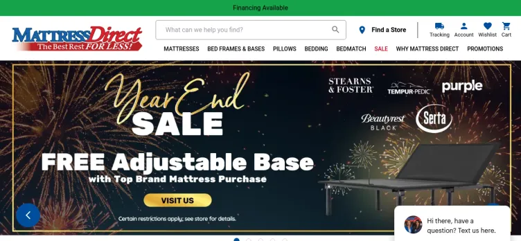 Screenshot Mattress Direct