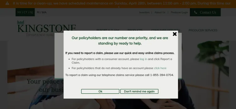 Screenshot Kingstone Insurance Company