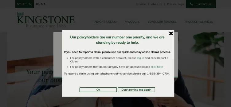 Screenshot Kingstone Insurance Company