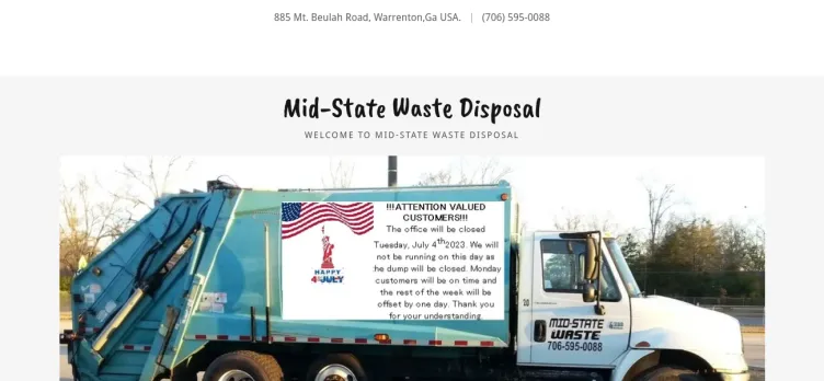 Screenshot Mid State Waste Disposal