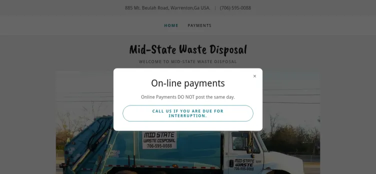 Screenshot Mid State Waste Disposal