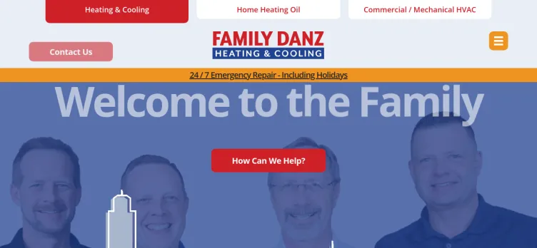 Screenshot Family Danz Heating & Cooling