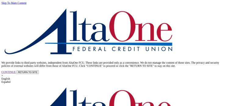 Screenshot AltaOne Federal Credit Union