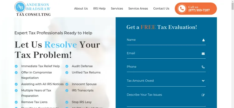 Screenshot Anderson Bradshaw Tax Consulting