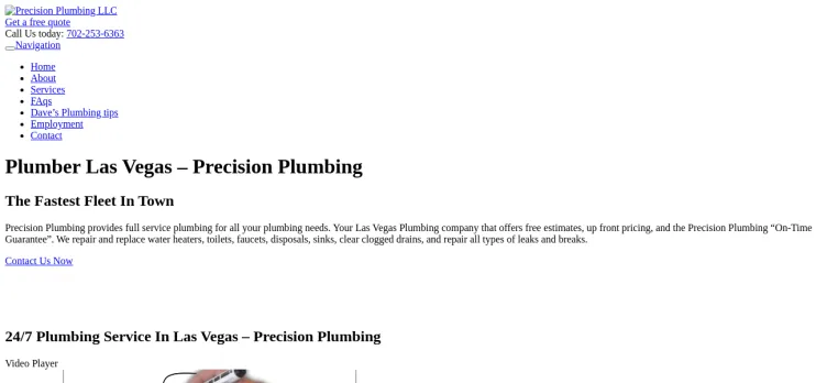 Screenshot Precision Plumbing