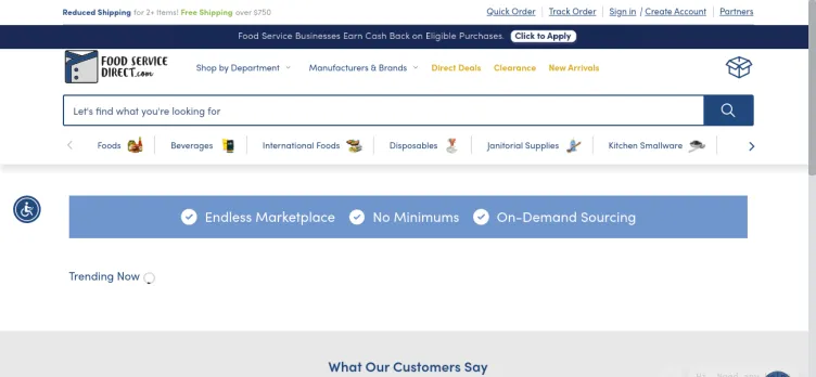 Screenshot FoodServiceDirect.com