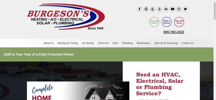 Screenshot Burgeson's Heating & Air Conditioning