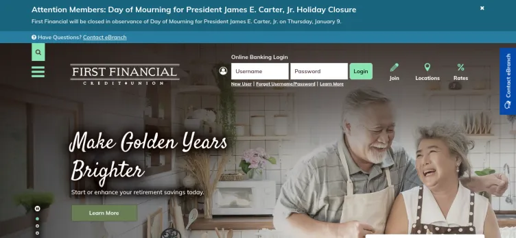 Screenshot First Financial Credit Union