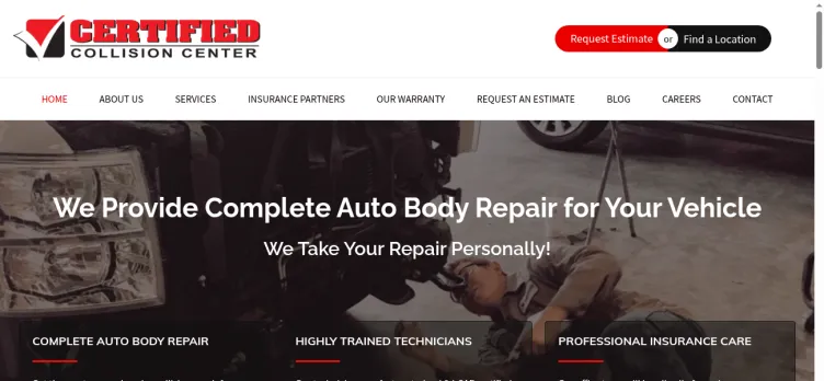 Screenshot Certified Collision Center