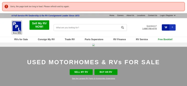 Screenshot PPL Motor Homes