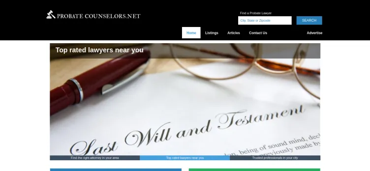 Screenshot ProbateCounselors.net
