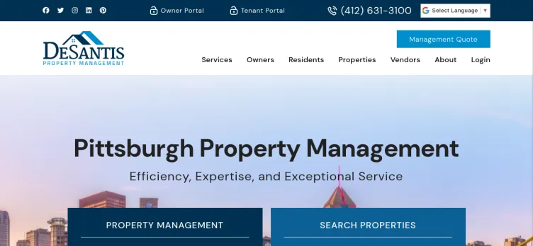 Screenshot DeSantis Property Management