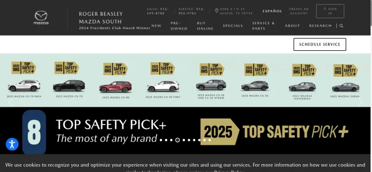 Screenshot Roger Beasley Mazda South