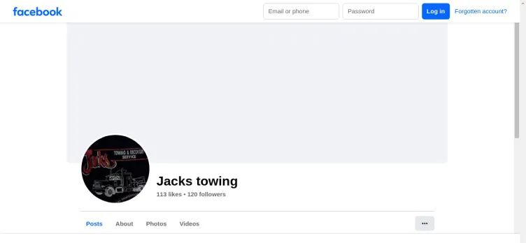 Screenshot Jack's Towing & Recovery Service