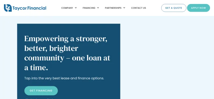 Screenshot Taycor Financial