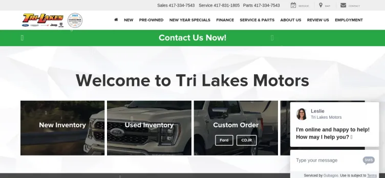 Screenshot Tri-Lakes Ford-Chrysler